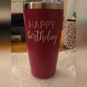 Pink 'Happy Birthday' Tumbler